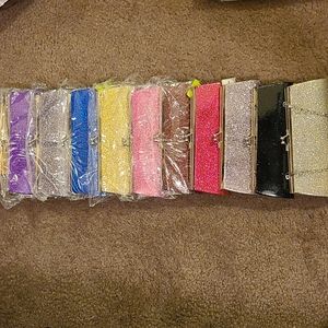 Ladies Glitter Clutches with Chain Strap